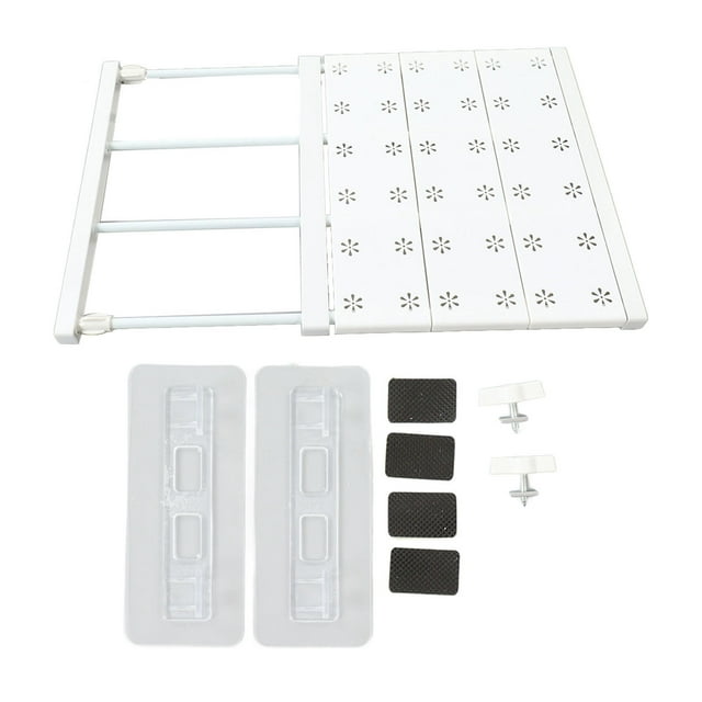 Estante de tensión ajustable, expandible y ahorrador de espacio, organizador de armario con divisores para zapateros, longitud de 38 a 60 cm (15,0 a 23,6 pulgadas).