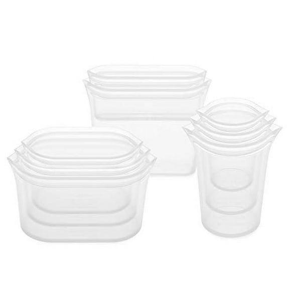 Zip Top Reusable Food Storage Containers - Full Set - Frost - Made in the USA!
