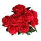 thumbnail image 5 of Flores artificiales, rosas artificiales de seda de 9 cabezas, ramo de novia para decoración de casa, jardín, fiesta, boda (rojo), 5 of 8