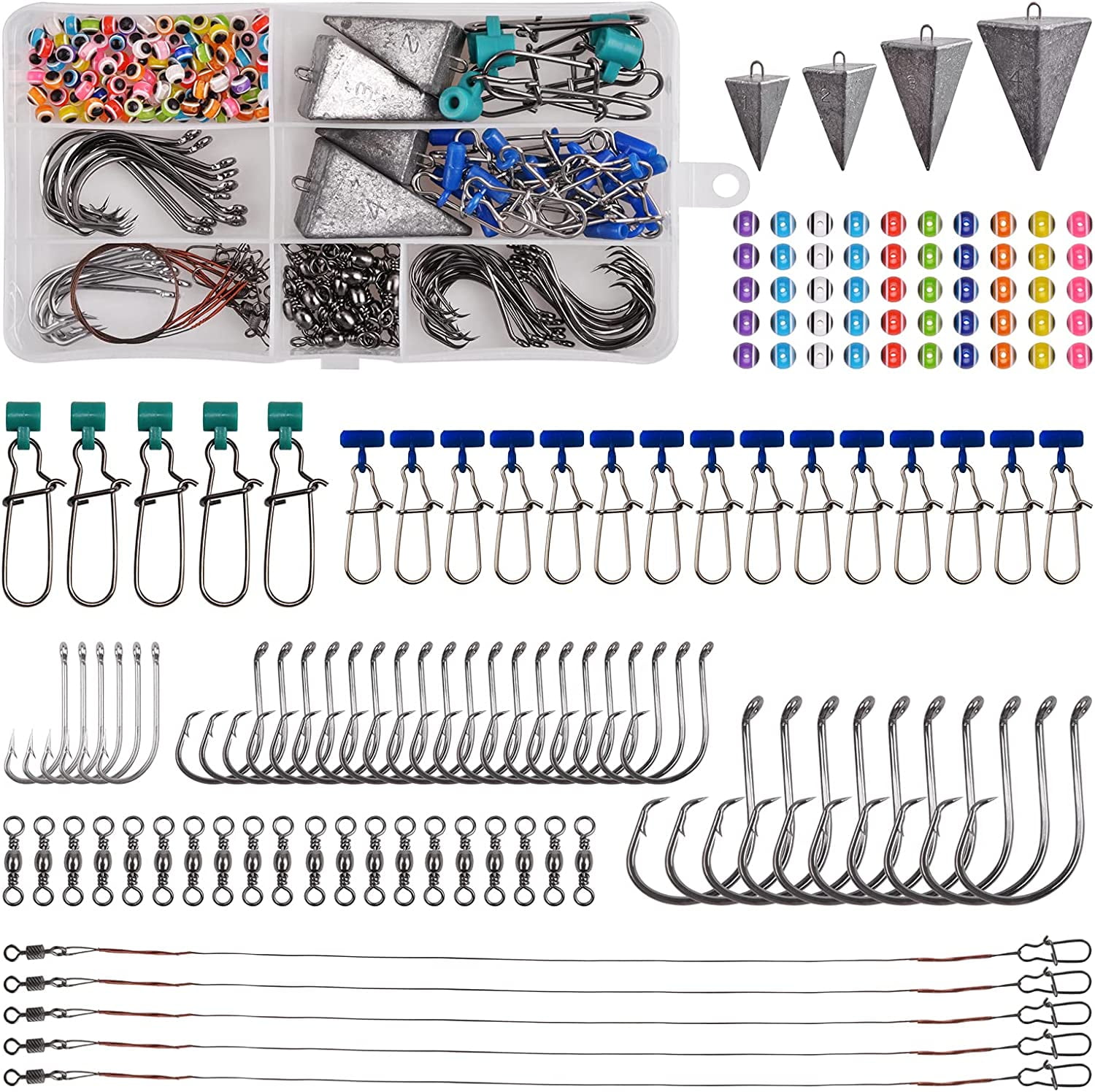 135pcs Surf Fishing Fish Finder Rig Saltwater Fishing Surf Rigs Live Bait Rigs Fishing Kit