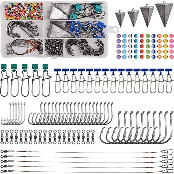 VanRolldex 135 Piece Saltwater Surf Fishing Fish Finder Rig Kit with Tackle Box