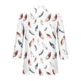 thumbnail image 5 of Aboser Womens 3/4 Sleeve Tunic Tops Dressy Casual Henley Shirts Button Up V Neck Blouses Pleated Hide Belly T Shirt Trendy Printed Tunics Three Quarter Length Sleeved Blouse, 5 of 6