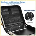 thumbnail image 4 of Zipper Binder with Shoulder Strap 2 inch 3 Ring Waterproof File Folder Organizer Bag 500 Sheet Adorable Astronauts Pattern, 4 of 8