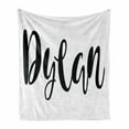 thumbnail image 1 of Dylan Soft Flannel Fleece Throw Blanket, Monochrome Arrangement of Letters Font Design Hand Drawn Typography, Cozy Plush for Indoor and Outdoor Use, 70" x 90", Black and White, by Ambesonne, 1 of 6