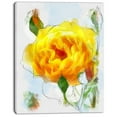 thumbnail image 2 of Yellow Rose with Rose Buds Sketch - Large Floral Canvas Artwork, 2 of 3