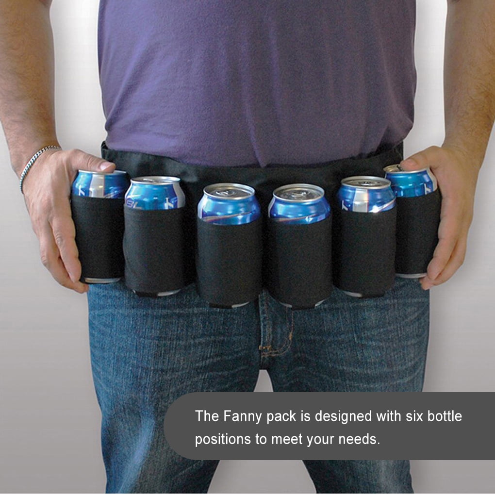 Wweixi Belt Bag Bottle Waist Beer Holster Wine Bottles Can Holder Portable Organizers Climbing Camping Hiking Party Outdoor Black Walmart