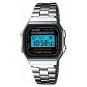 Casio Mens Stainless Steel Band Wristwatch, Silver & Black