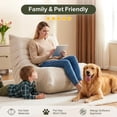thumbnail image 4 of Walsunny Bean Bag Chair Memory Foam Bean Bag Sofa, Caterpillar Sofa, Lazy Sofa Chair Floor Sofa Couch Single Lounge Chair for Living Room, Bedroom, Office, Dorm, White, 4 of 8