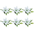 thumbnail image 1 of ziyahi 6 Pieces Artificial Lilys Flower Simulation Reusable Washable Vivid Decorative Bedroom artificial Plant Flowers Decor White, 1 of 9