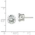 thumbnail image 2 of White Sterling Silver Earring Stud Women'S Cubic Zirconia CZ Round Clear 9 mm, 2 of 2