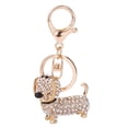 thumbnail image 5 of Llavero con forma de cachorro salchicha con diamantes y diseño moderno y bonito, 5 of 5