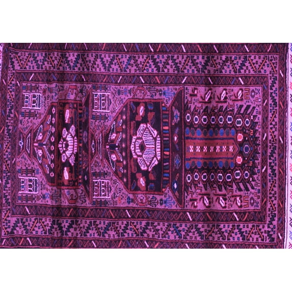 Ahgly Company Indoor Rectangle Persian Purple Traditional Area Rugs, 4' x 6'