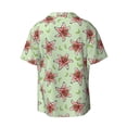 thumbnail image 4 of Goofa Lilies Flowers Printed Men's Casual Short-sleeved Shirt,Lightweight Breathable Button-down,Summer Casual men's top,Versatile Fashion shirt-Medium, 4 of 7