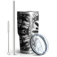 thumbnail image 2 of 30oz Black White Tie Dye Mandala Pattern Tumblers Stainless Steel Tumbler with Lid and Straw,Vacuum Insulated Double Wall Travel Tumbler Cups Mug with Cleaning Brush for Coffee,Tea, 2 of 7