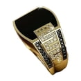 thumbnail image 2 of Hyasfey Men Ring Ancient Pattern Vintage Metal Carving Party Trendy Punk Zircon Ring Wedding Jewelry, 2 of 8