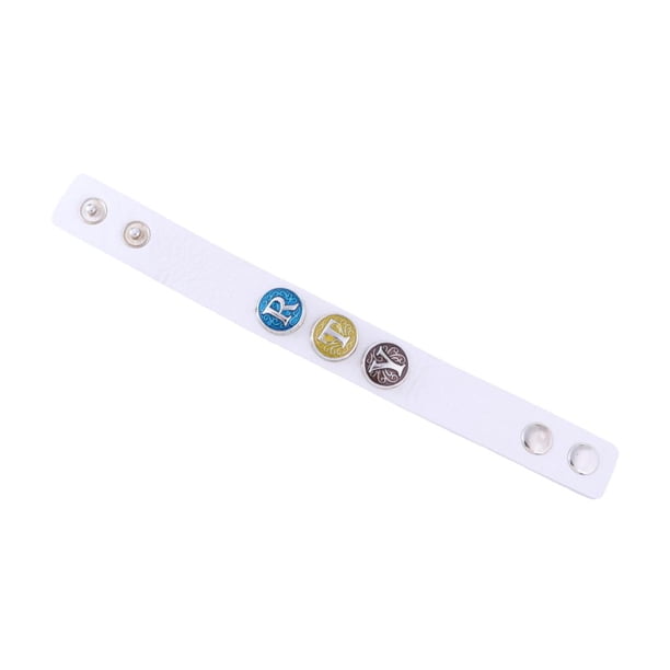Pulsera de muñeca en miniatura perfke de cuero para casa de muñecas botones múltiples 1/12 Blanco