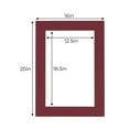 thumbnail image 3 of Maroon Acid Free 16x20 Picture Frame Mats with White Core Bevel Cut for 13x19 Pictures - Fits 16x20, 3 of 4