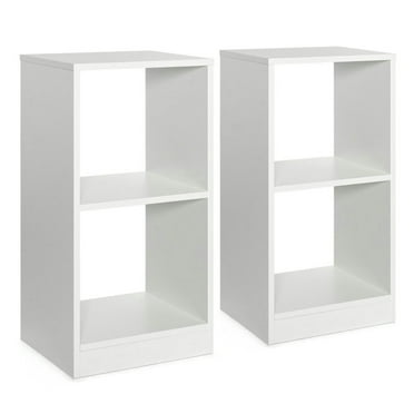 Resenkos Bookshelf,Shelf, Open Bookcase Book Shelf,Storage Shelf Unit Plant Stand,2 Pieces 2-tier Bookcase Set with Anti-toppling Device