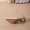 thumbnail image 6 of KEGIRLOM Women's Fashionable And Versatile Plus-Size Buckle Strap Closed-Toe Shoes Spring/Summer Style Trendy And Comfortable High Heels Shoes Gold 7, 6 of 9