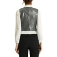 thumbnail image 3 of Allegra K Women's Halloween CostumesSteampunk Waistcoat Sleeveless PU Faux Leather Suit Vest, 3 of 5