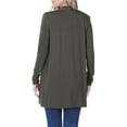 thumbnail image 4 of Womens Slouchy Long Sleeve Open Front Draped Cardigan Sweater, 4 of 6