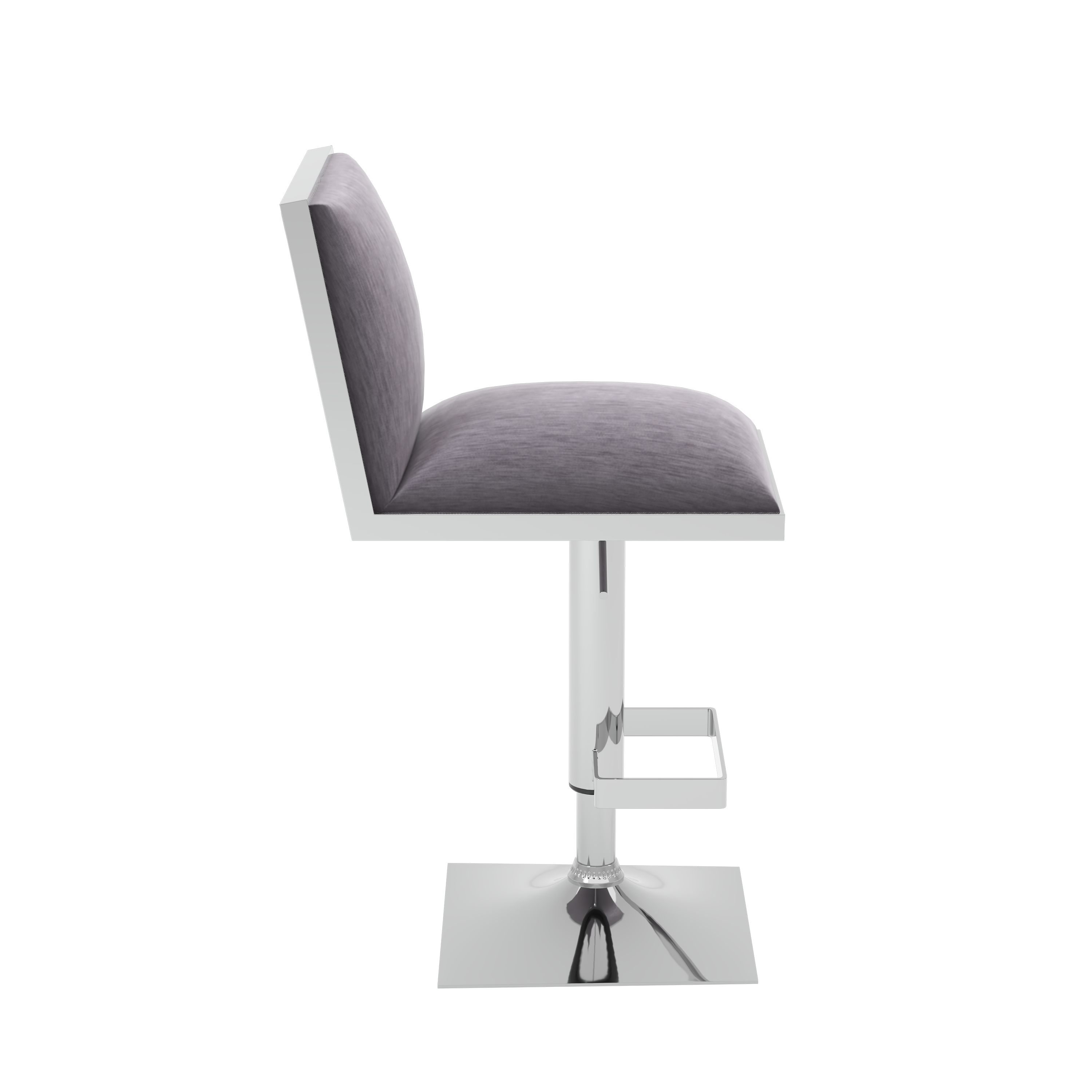 Furniture of America Pacine Contemporary Padded Swivel Bar Stool, Gray