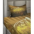 thumbnail image 2 of Ambesonne Summer Fitted & Top Sheet Set with Sham, Flowers Riding Waves, Brown Yellow Orange, 2 of 4