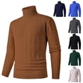 thumbnail image 7 of Men Turtleneck Cable Knit Sweater Long Sleeve Pullover Classic Fit Solid Color Top, 7 of 7