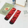 thumbnail image 5 of Salouo Floating Red Chili Peppers Pattern Unisex Middle Tube Socks,Middle-Finger Knee High Socks Over The Calf Tube Stocking Crew Stockings for Women and Men Tube Socks, 5 of 8