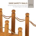 thumbnail image 4 of Outsunny 4FT Wooden Garden Bridge Arc Footbridge with Hemp Rope Railings & Solid Fir Construction, Orange, 4 of 10