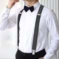 thumbnail image 3 of Bretelles Extra Larges En X Pour Hommes Avec Pinces Noires Ou Argentes Et Tissu Pais - 5 Cm, 3 of 4