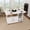 White + MDF+2, variant on Multi Functional Folding Table with Wheels Storage Shelves 47 Inch White