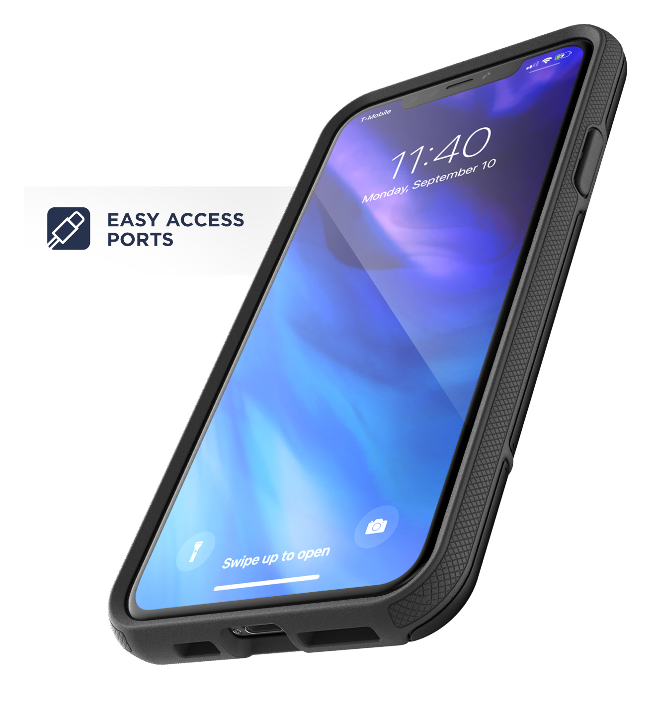 Encased Apple iPhone 11 Belt Clip Holster Case (2019 Rebel Armor) Heavy Duty Rugged Full Body Protective Cover with Holder (Black)