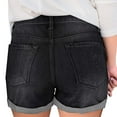 thumbnail image 3 of Durtebeua Womens Denim Shorts Frayed Raw Hem Ripped Denim Jean Shorts with Pockets Black S, 3 of 6