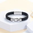 thumbnail image 5 of Infinity Black Leather Bracelet Funeral Urns Braslets for Cremation Ashes Holder for Family Pet Cremation Jewelry for Ashes, 5 of 9