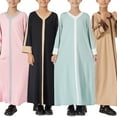 thumbnail image 4 of EnJoCho Kids Girl Musli𝗆 Abaya Dress Bell Sleeve Islami𝖼 Kaftan Eid Robe Maxi Musli𝗆 Ramadan Dress 𝖣ubai Arabic Belt Prayer Clothes, 4 of 7