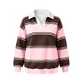thumbnail image 6 of Womens Striped Oversized Sweatshirt Lightweight Fall Clothes V Neck Sweatshirts Women Long Sleeve Casual Loose Pullover Top Color Block Y2K Outfits Fashion Clothing, 6 of 10
