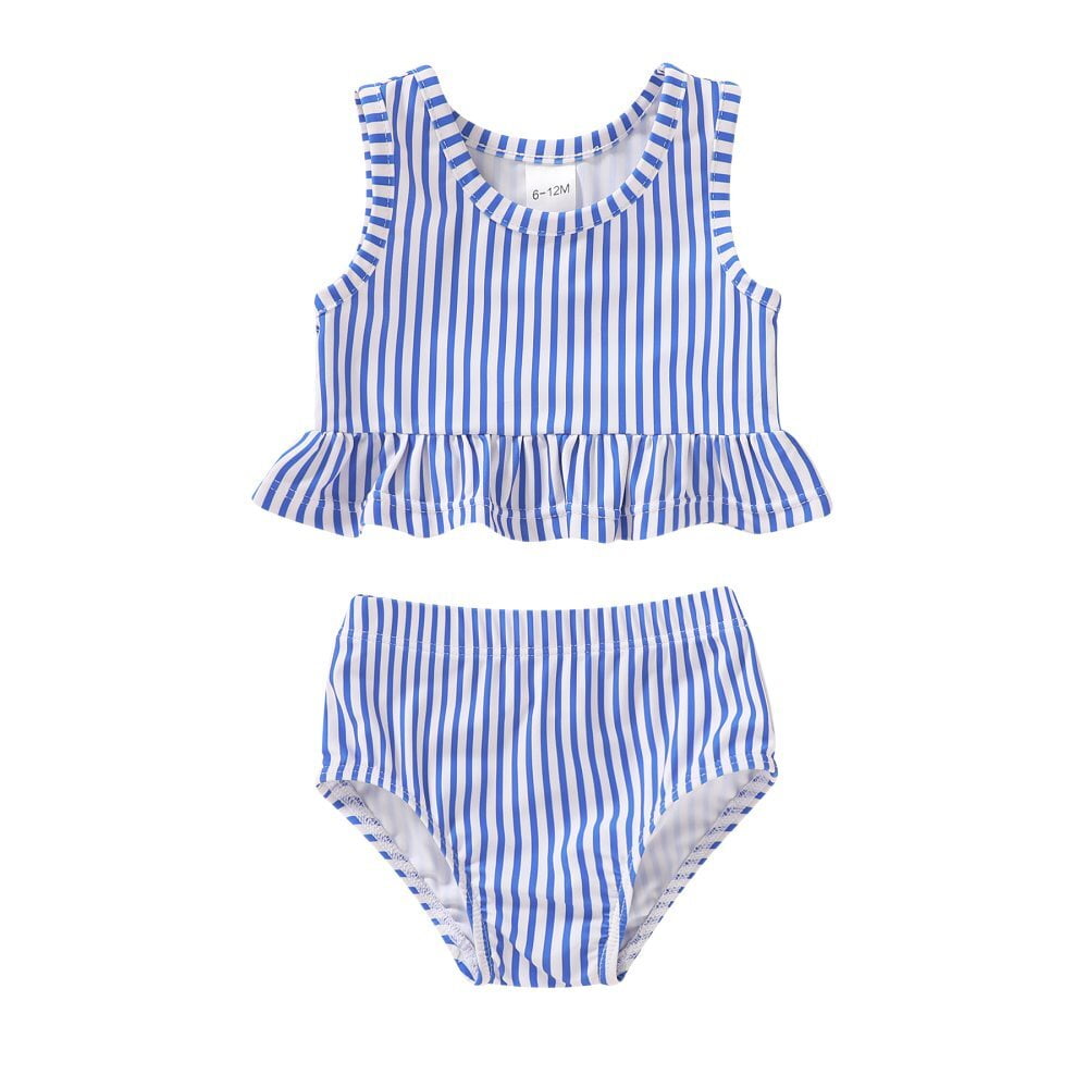 Younger Tree Toddler Baby Girls Summer Swimsuit Sleeveless Striped