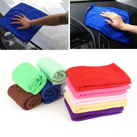 Jeobest 10PSC Microfiber Car Cleaning Towels - Microfiber Cleaning Cloth - Microfiber Kitchen Wash Auto Car Dry Polishing Cloth Cleaning Towel (11.8 x 11.8 inch )(Random Color)
