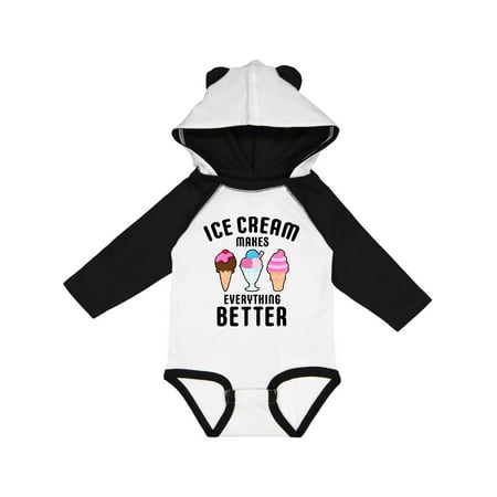 

Inktastic Ice Cream Makes Everything Better Gift Baby Boy or Baby Girl Long Sleeve Bodysuit