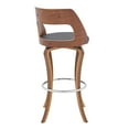 thumbnail image 4 of Armen Living Indoor Grady 25" Swivel Cream Faux Leather and Walnut Wood Bar Stool, 4 of 9