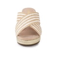 thumbnail image 6 of BLISSFUL STEP Women's Crisscross Strap Platform Slide Wedges Sandals, 6 of 8