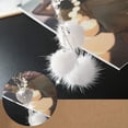 thumbnail image 5 of Accesorios para colgar espejo retrovisor de coche para mujer, bola de peluche blanca, colgante de adorno de la suerte, 5 of 5