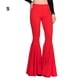 thumbnail image 5 of Pantalones acampanados Minnieouse de algodón para mujer cintura alta rojo S, 5 of 6