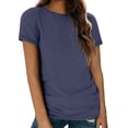 thumbnail image 5 of WTXUE Women'S T-Shirts Womens Short Sleeve Round Neck Shirts Summer Saving Top Basic Tee, Navy 3X-Large, 5 of 9