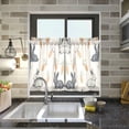 thumbnail image 4 of Yayeee Kitchen Curtains Tier Pair Light Filtering 27"x24" Rod Pocket Short Cafe Window Panel, Adorable Bunnies, 4 of 7
