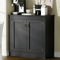 thumbnail image 4 of SAZYY Buffet Cabinet with Storage - Kitchen Storage Cabinet Wood Console Table Coffee Bar Accent Cabinets for Living Room Dining Room Entryway, 12.8"D x 31.5"W x 29.9"H Black, 4 of 10