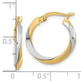 thumbnail image 4 of 14K Two-tone Polished Twist Hoop Earrings, 4 of 4
