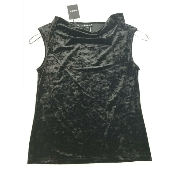 new DKNY women blouse top shirt GROUP 90 P9IHUBD7 DW189481SB black sz M $49