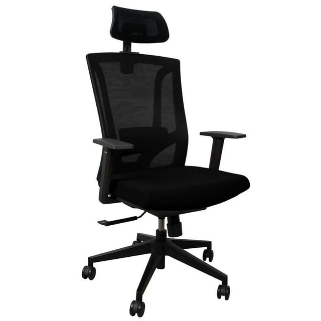 AnthroDesk Chaise de Bureau Ergonomique, Rotation Pivotante à 360 Degrés, Appuie-Tête et Accoudoirs Réglables, Respirante